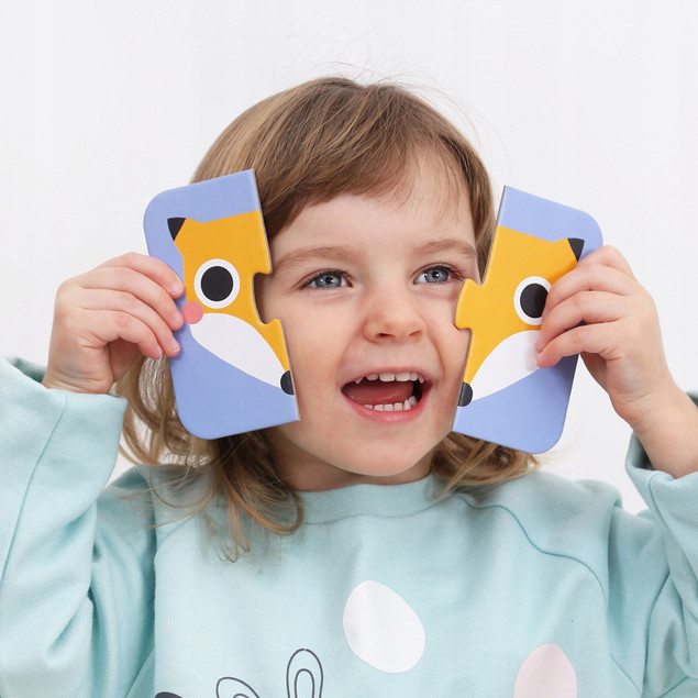 Puzzle Układam Połówki Buzie Układanka Edukacyjna 16el. 15M+ CzuCzu