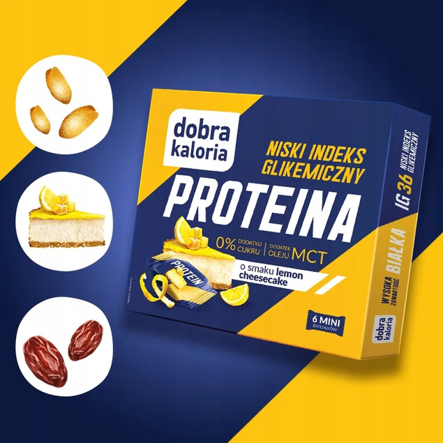 Mini batoniki proteinowe IG MCT Lemon Cheesecake Bez Cukru Dobra Kaloria
