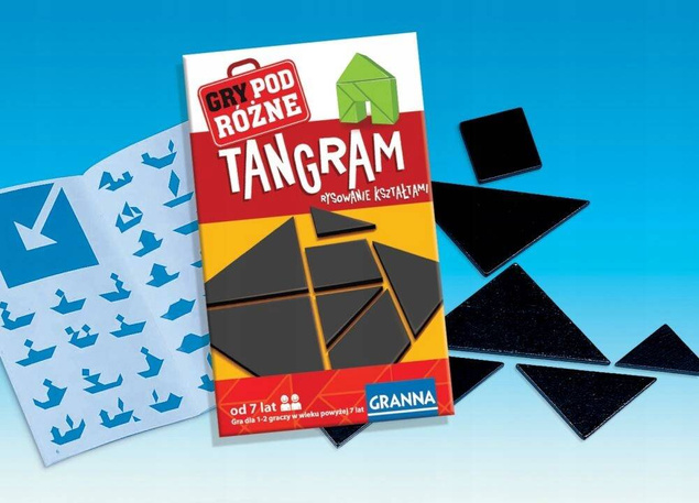 Tangram Rysowanie Kształtami Gra Podróżna Układanka Logiczna 7+ Granna