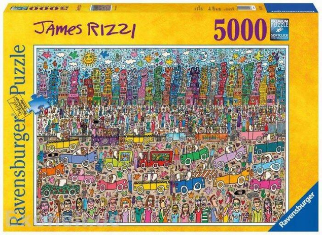 PUZZLE 5000 ZATŁOCZONE MIASTO AUTA LUDZIE