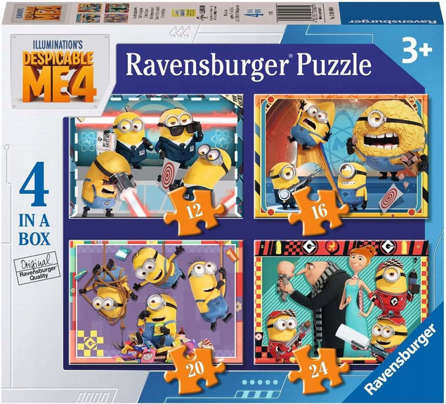 RAVENSBURGER Puzzle Minionki 4w1 (12, 16, 20, 24 elementy)