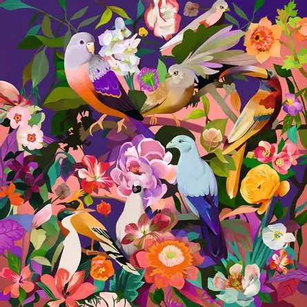 Ravensburger Puzzle Art & Soul: Kolorowe ptaki i kwiaty 750 sztuk