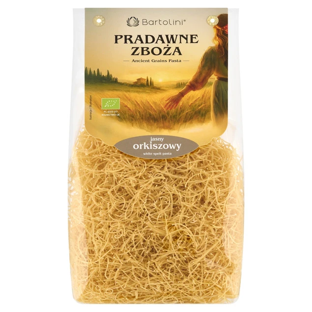 Makaron nitka Bartolini Pradawne Zboża jasny orkiszowy 250 g - przygotowany