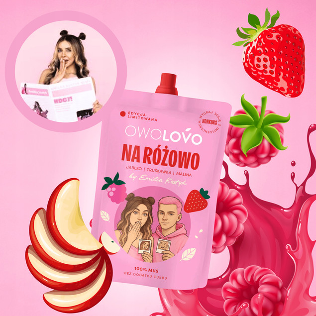 OWOLOVO Mus JABŁKO TRUSKAWKA MALINA Edycja Limitowana EMILKA KOSTYK 200g