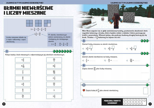 Minecraft Matematyka Megazadania D. Lipscombe K. Pate 11+ HarperKids