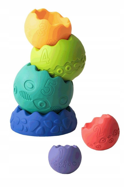 Piramida sensoryczna pastelowa Hencz Toys 26 cm
