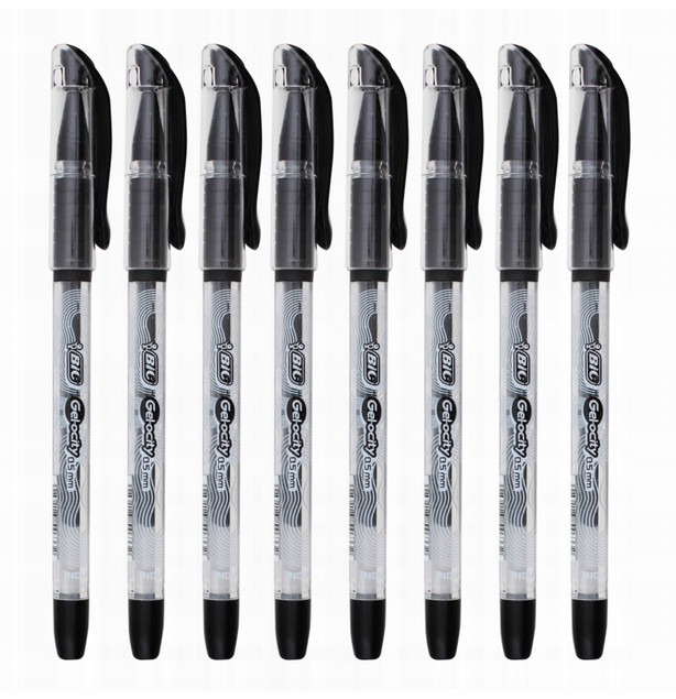8x Długopis Żelowy 0.5 mm Czarny Gel-Ocity Stic Bic