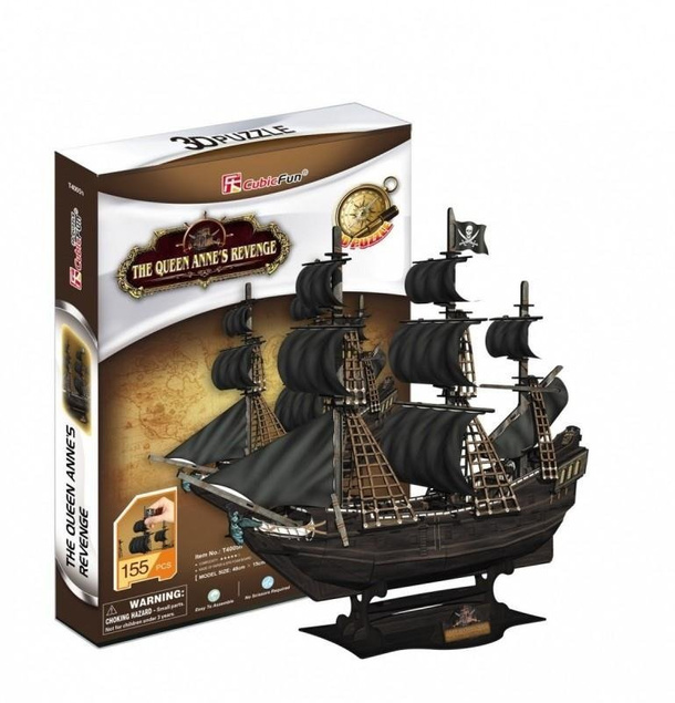 CubicFun puzzle 3D OKRĘT PIRACKI Zemsta królowej Anny