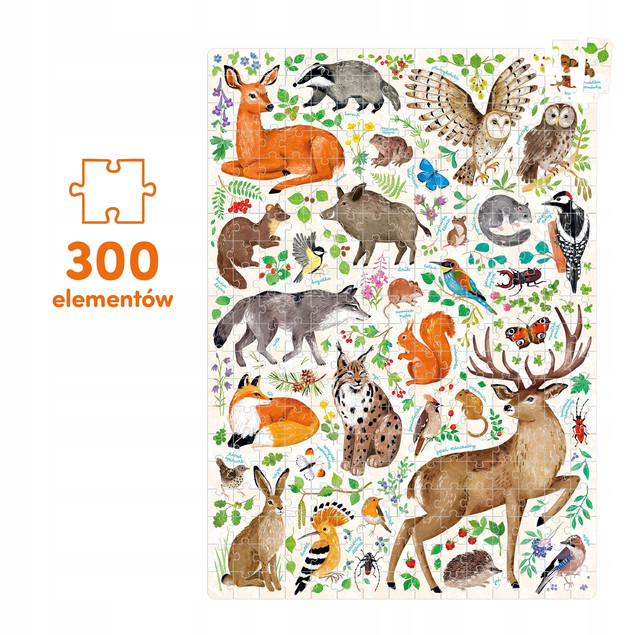 CzuCzu Puzzle 300 Odkrywcy Dzika przyroda z Plakatem Edukacyjnym