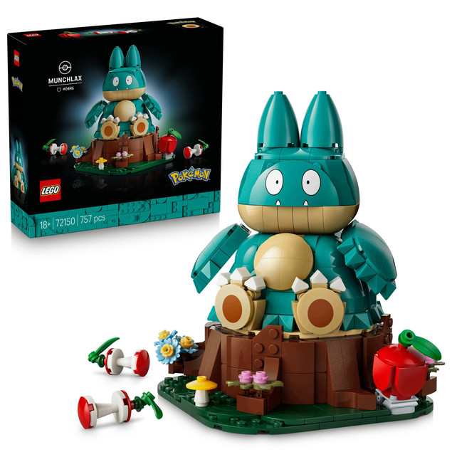 LEGO Pokémon 72150 Munchlax – Model kolekcjonerski 757 elementów, 18+