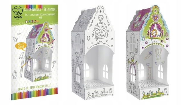 Kolorowanka Składana MINI 32 cm, "Domek ul. Marchewkowe Pole 3" Monumi