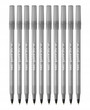 10x Długopis Srebrny BIC Round Stic Medium Classic CZARNY Tusz 1,0mm ZESTAW