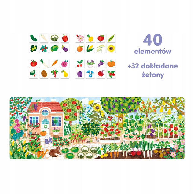 Puzzle ogrodowe edukacyjne CzuCzu - 40 elementów dla dzieci 3+