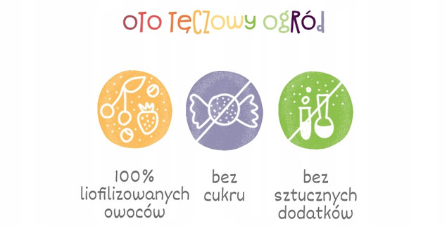 OtoLandia Owoce Liofilizowane SMAKI TĘCZY 13 Owoców 10 Saszetek Dla Dzieci