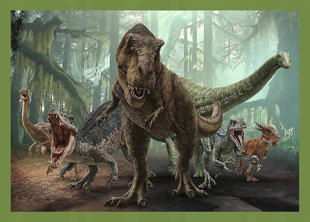 Puzzle 4w1 Układanka DINOZAURY Jurassic World Tyranozaur 4+ Trefl 34607