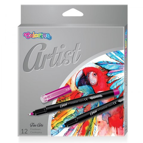 Cienkopisy Wysokiej Jakości Z Plastikową Końcówką 12 Kolorów Colorino