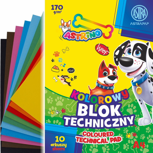 Blok techniczny kolorowy A4 dla dzieci