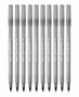 10x Długopis Srebrny BIC Round Stic Medium Classic CZARNY Tusz 1,0mm ZESTAW