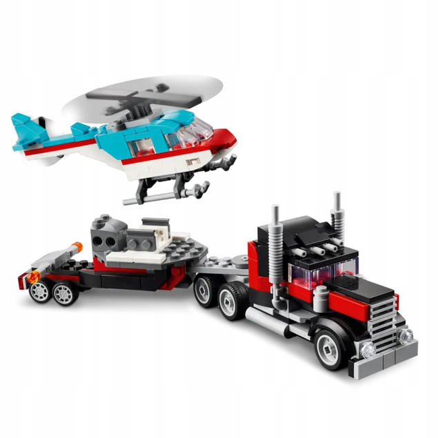 LEGO Creator Ciężarówka Z Platformą i Helikopterem 270el. 7+ 31146