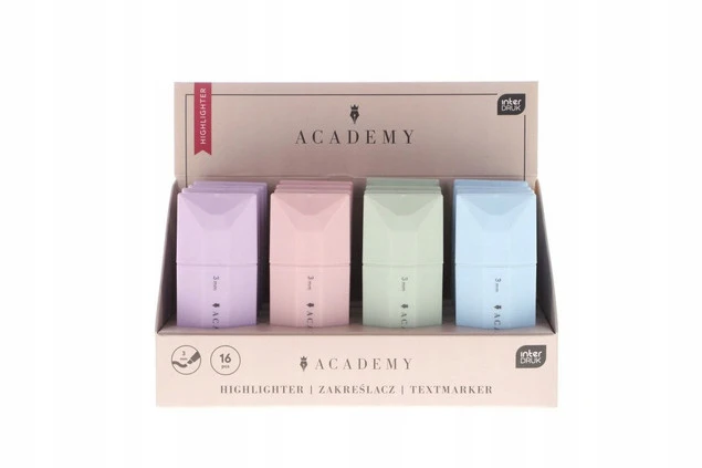 Zakreślacz płaski pastelowy ZGASZONY FIOLOETOWY Academy Interdruk_1