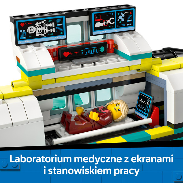 LEGO City 60465 Samolot Pogotowia Ratunkowego z Mobilnym Laboratorium i Skuterem Śnieżnym