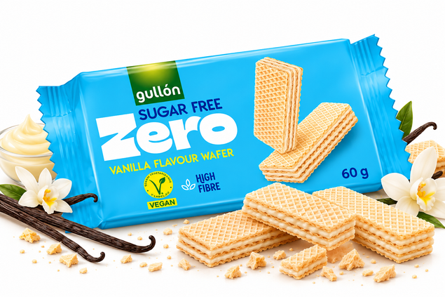 GULLON Wafle z nadzieniem o smaku waniliowym 60g bez cukru