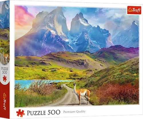 Puzzle 500 elementów. Lama w Patagonii, Ameryka Południowa