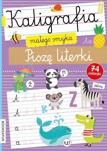 Kaligrafia Małego Smyka Piszę Literki 74 Naklejki BooksAndFun