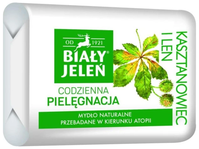 Mydło w kostce Biały Jeleń kasztanowiec i len naturalne hipoalergiczne 100g_2