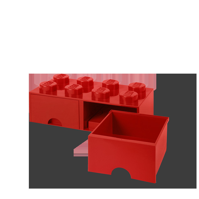 Pojemnik LEGO Czerwony Klocek 8 z 2 Szufladami 50x25x18 cm Organizer na Klocki