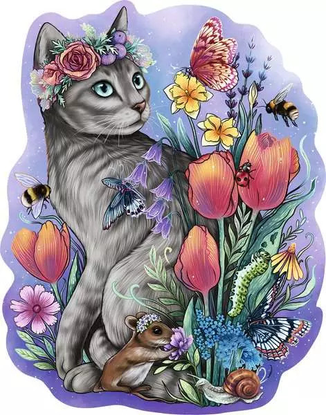 Drewniane puzzle Magiczny kot 150 elementów