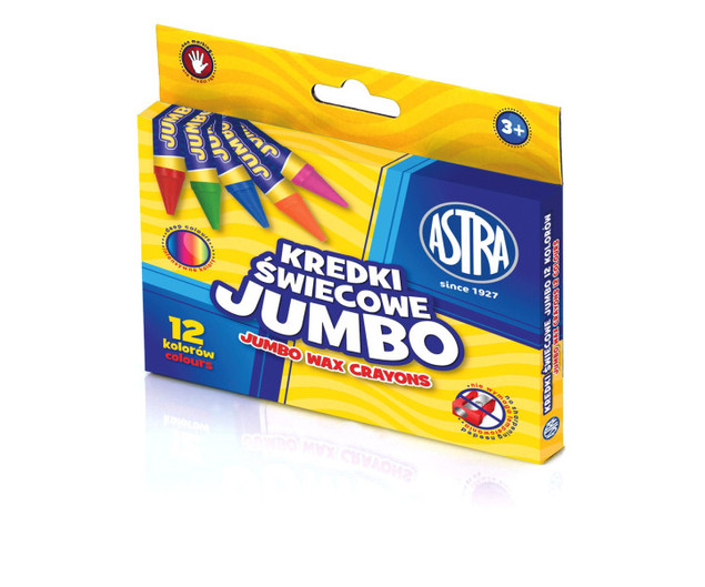 Kredki świecowe Super Jumbo 12 kolorów ASTRA
