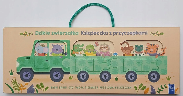 Książeczka z przyczepkami Dzikie zwierzątka dla dzieci praca zbiorowa