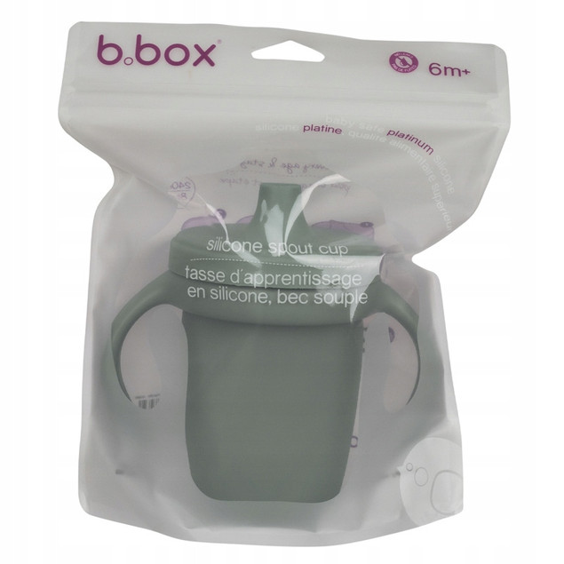 B.box Kubek do nauki picia 6m+ z ustnikiem silikon szałwia 240ml