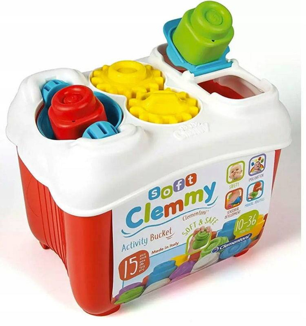 Duże Klocki Sensoryczne Wiaderko Aktywności Sorter 12m+ Clementoni
