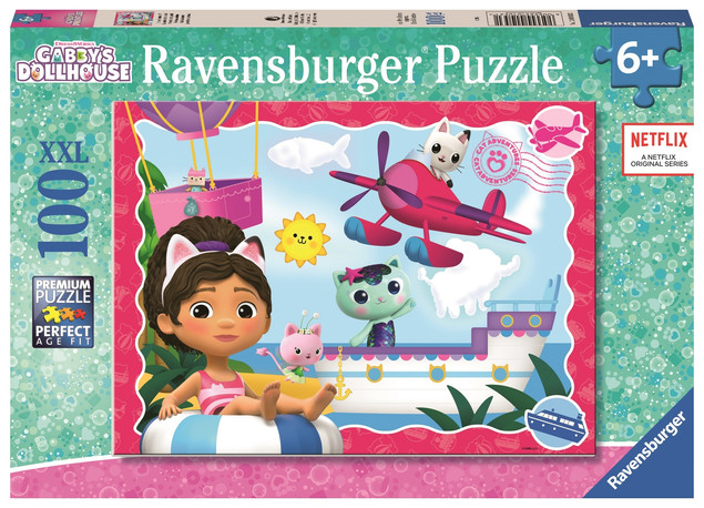 Puzzle Ravensburger 100 elementów Koci Domek Gabi XXL