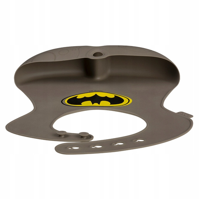 B.Box Silikonowy Śliniak Batman z Kieszonką, Zwijany, 4m+