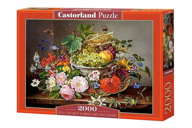 Puzzle 2000 Układanka Martwa Natura KWIATY Owoce Kosz Motyle 9+ Castorland