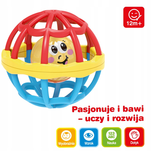 Piłka sensoryczna 10 cm z grzechotką – Askato
