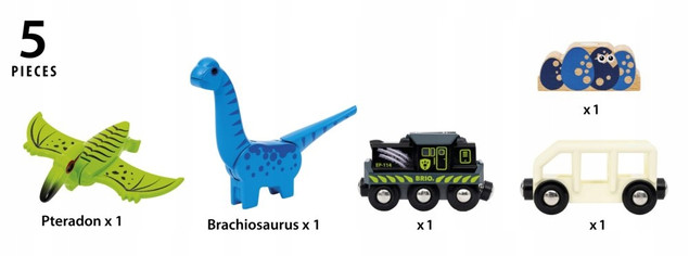 Kolejka Brio na Baterie z Dinozaurami i Świetlnymi Efektami