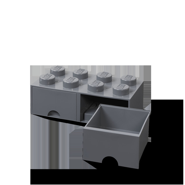 LEGO Pojemnik Klocek 8 z 2 Szufladami Szary Organizer