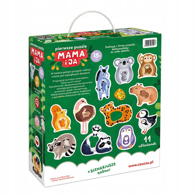 CzuCzu Pierwsze puzzle Mama i ja 18m+ | Dwuelementowe Układanki Edukacyjne