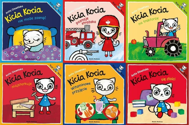 KICIA KOCIA Pakiet 6 Kolorowych Książeczek Dla Dzieci Anita Głowińska 0+
