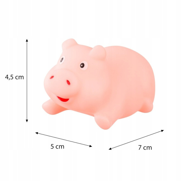 AKUKU Zabawki Gumowe Do Kąpieli Wanny BEZ DZIURKI Farma BEZ BPA 3M+