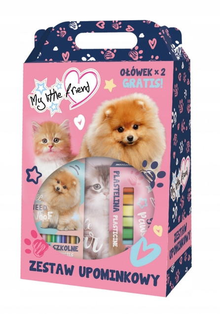Zestaw upominkowy: kredki, farby i zeszyty. My Little Friends | St. Majewski