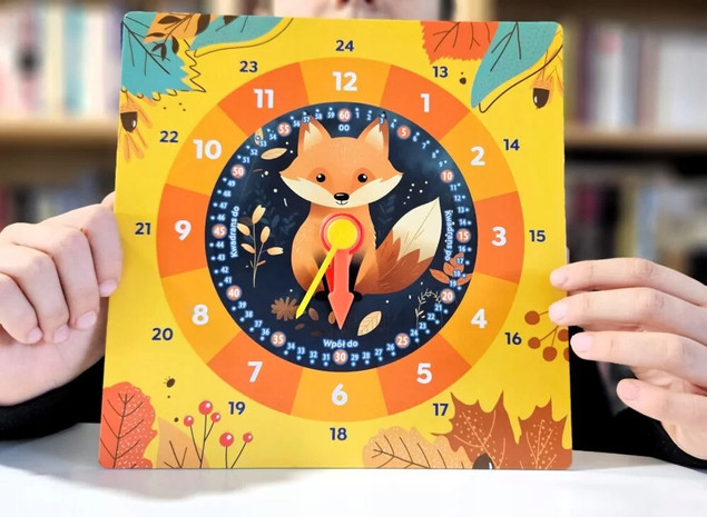 Zegar Zabawka Edukacyjna Tekturowa LISEK Lis 5+ Alexander 2794