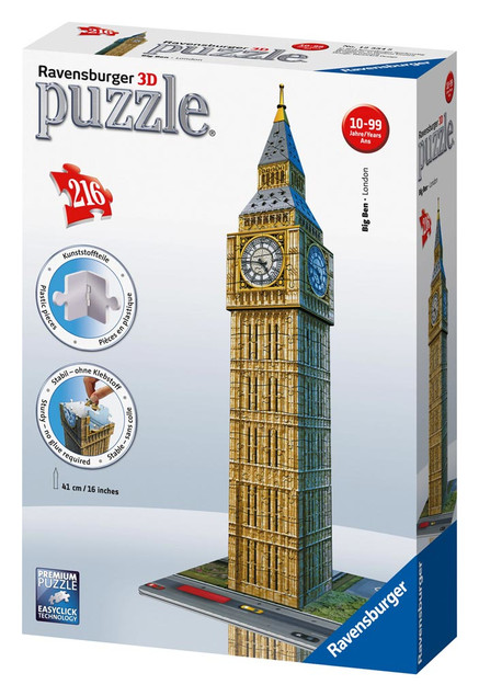 Puzzle 3D Ravensburger Big Ben 216 el. Budowla Model Wieża Zegarowa