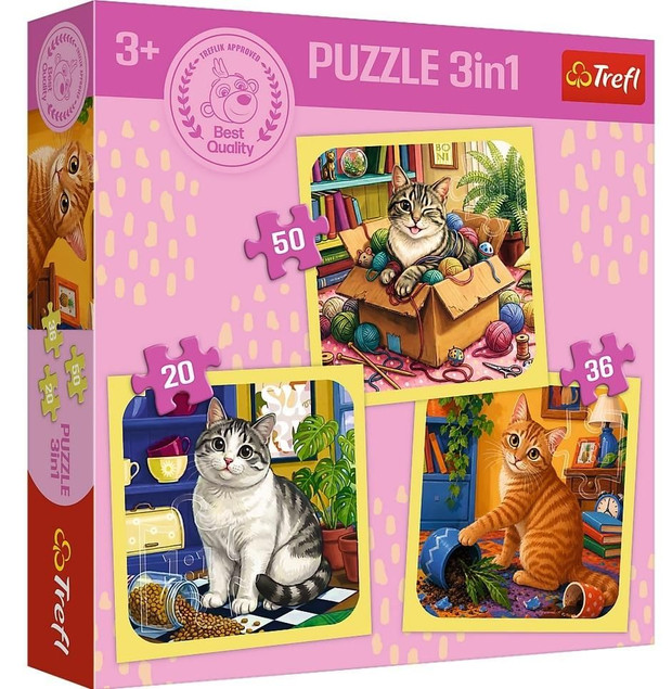 Puzzle Trefl 106 elementów Puzzle 3w1 Radosne momenty