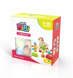 Klocki Sensoryczne Soft BiBi 24 el. Rozwój Zmysłów 6m+