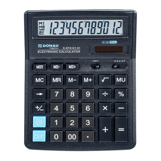 Kalkulator DONAU TECH K-DT4121 czarny - widok ogólny